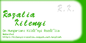 rozalia kilenyi business card